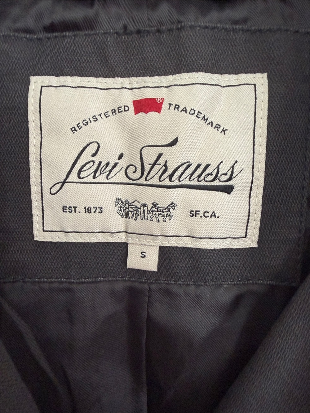 Levi's Charcoal Gray Double-Breasted Barn Trench Coat size Small - Picture 2 of 9